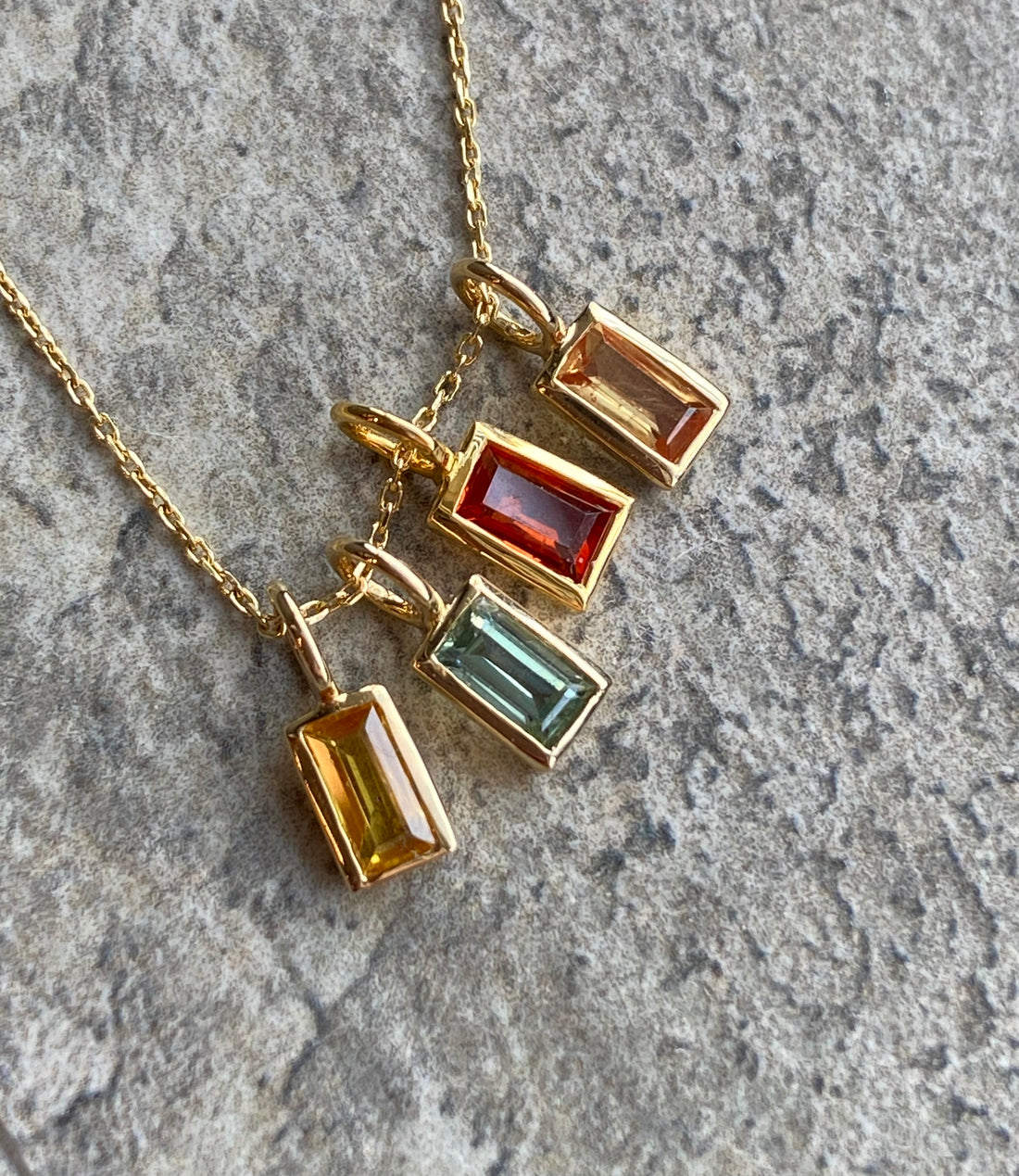 Sapphire and 14k Gold Charm Pendant Necklace, September Birthstone Jewelry