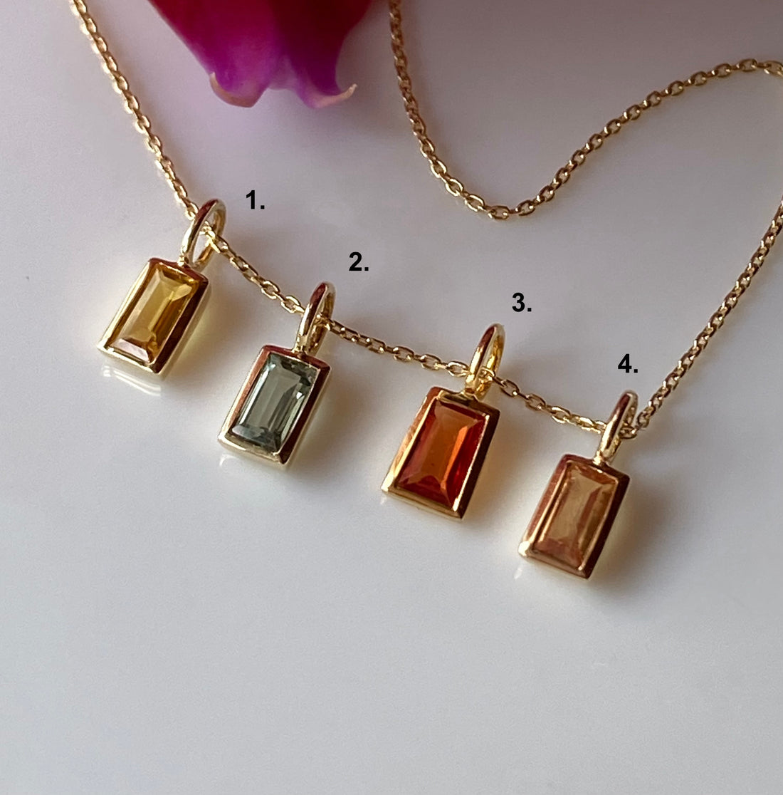 Sapphire and 14k Gold Charm Pendant Necklace, September Birthstone Jewelry