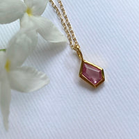 Pink Sapphire Pendant Necklace, September Birthstone Necklace