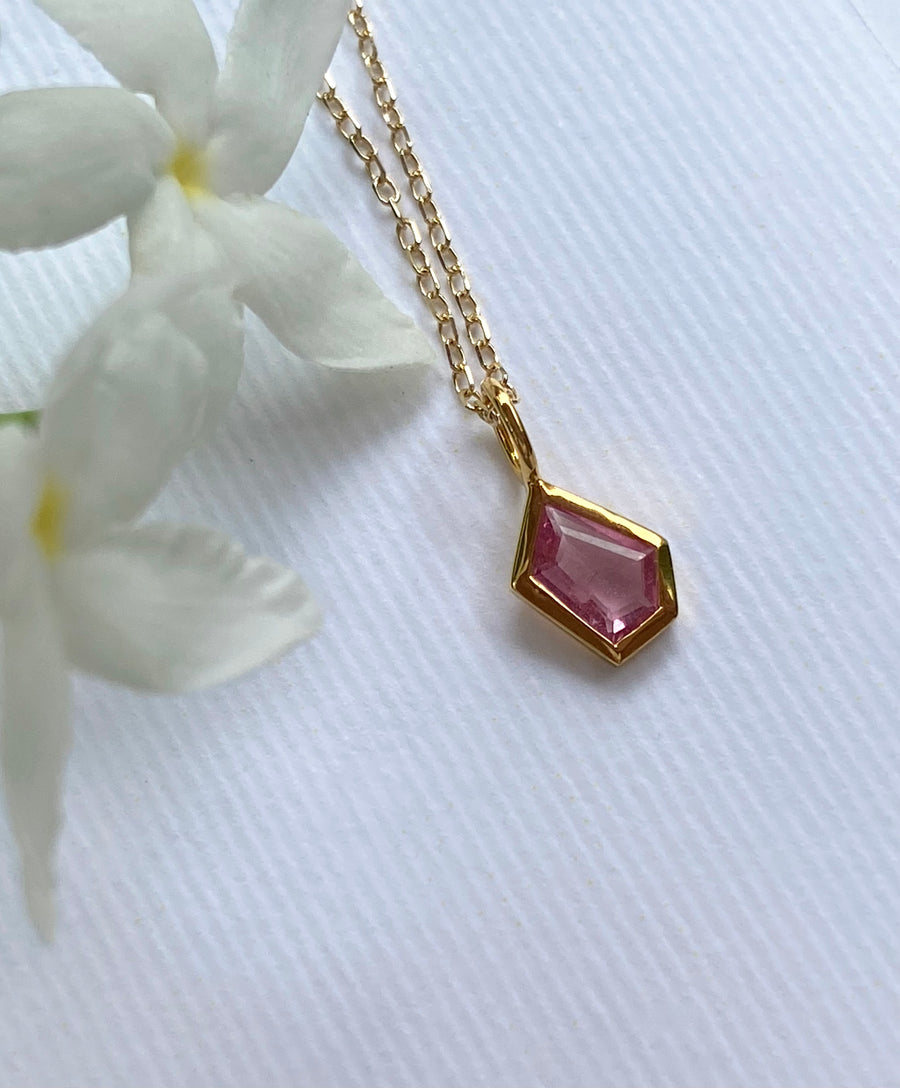 Pink Sapphire Pendant Necklace, September Birthstone Necklace