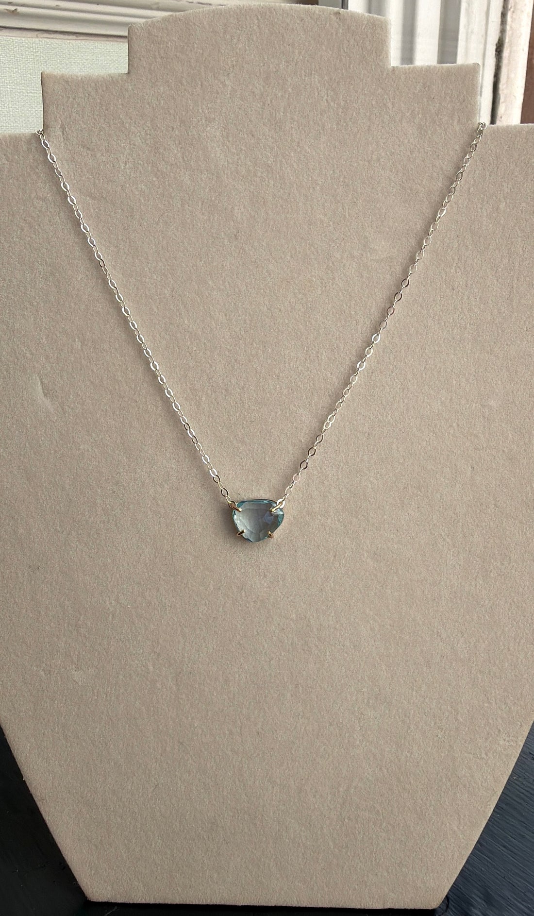 Sky Blue Topaz Pendant Necklace, November Birthstone
