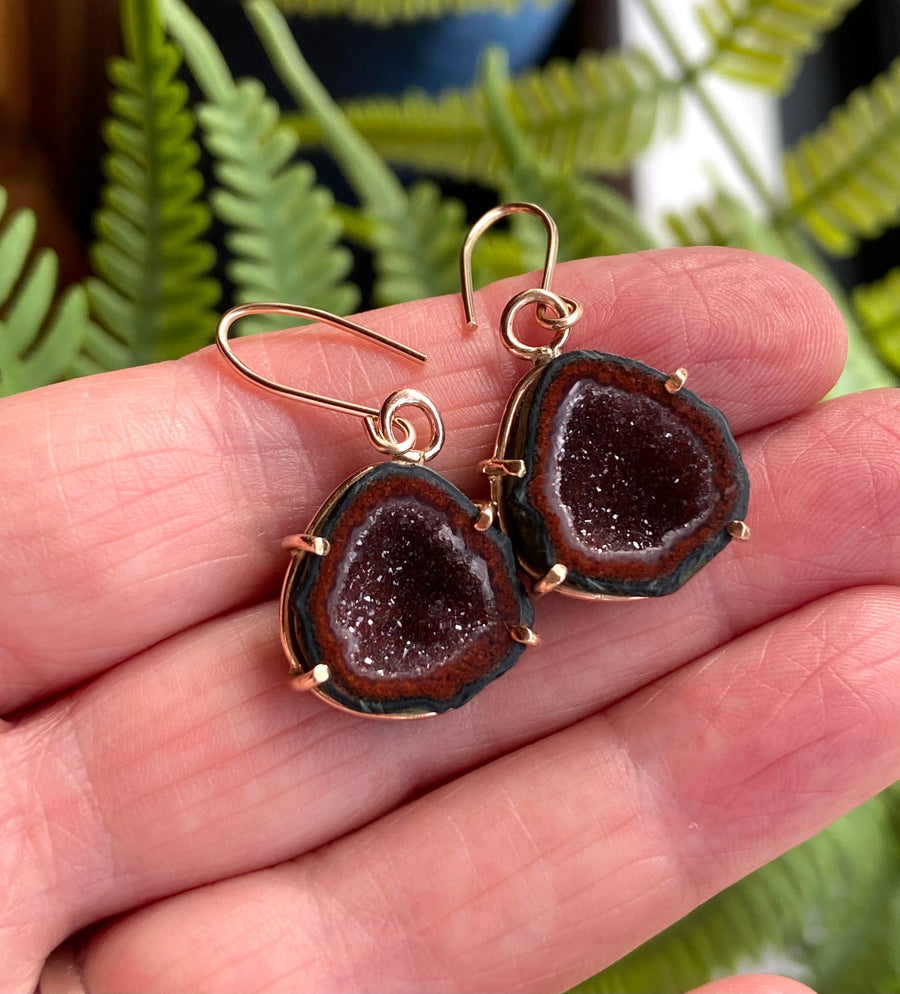 Natural Mexican Tabasco Geode Earrings