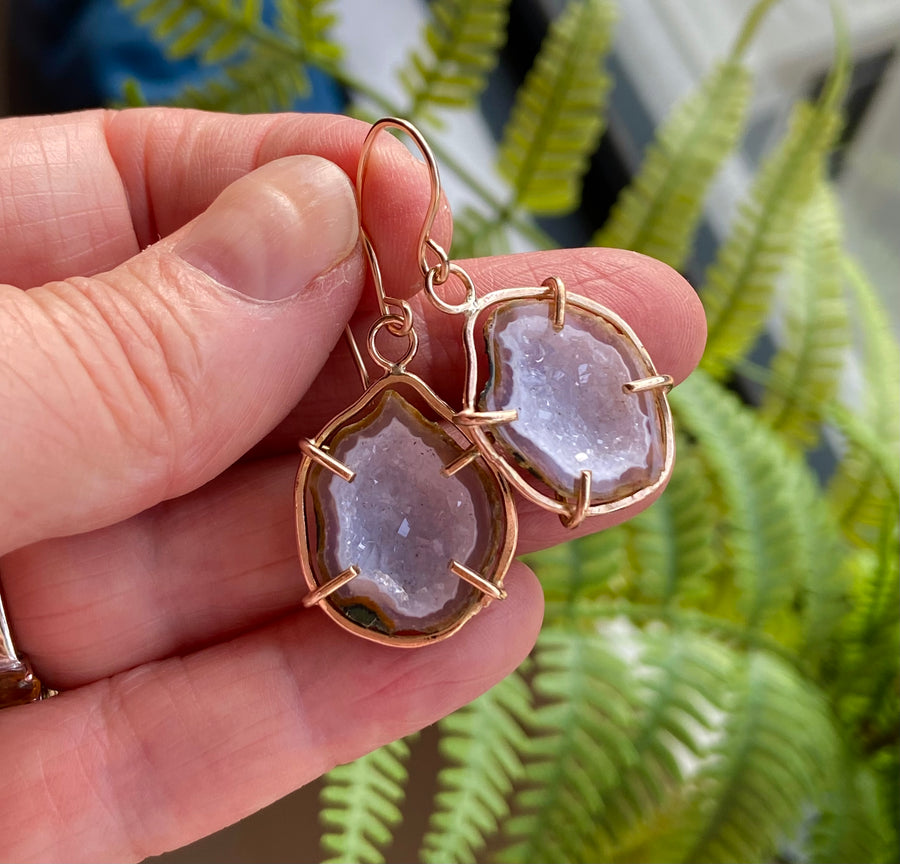 Natural Mexican Tabasco Geode Earrings