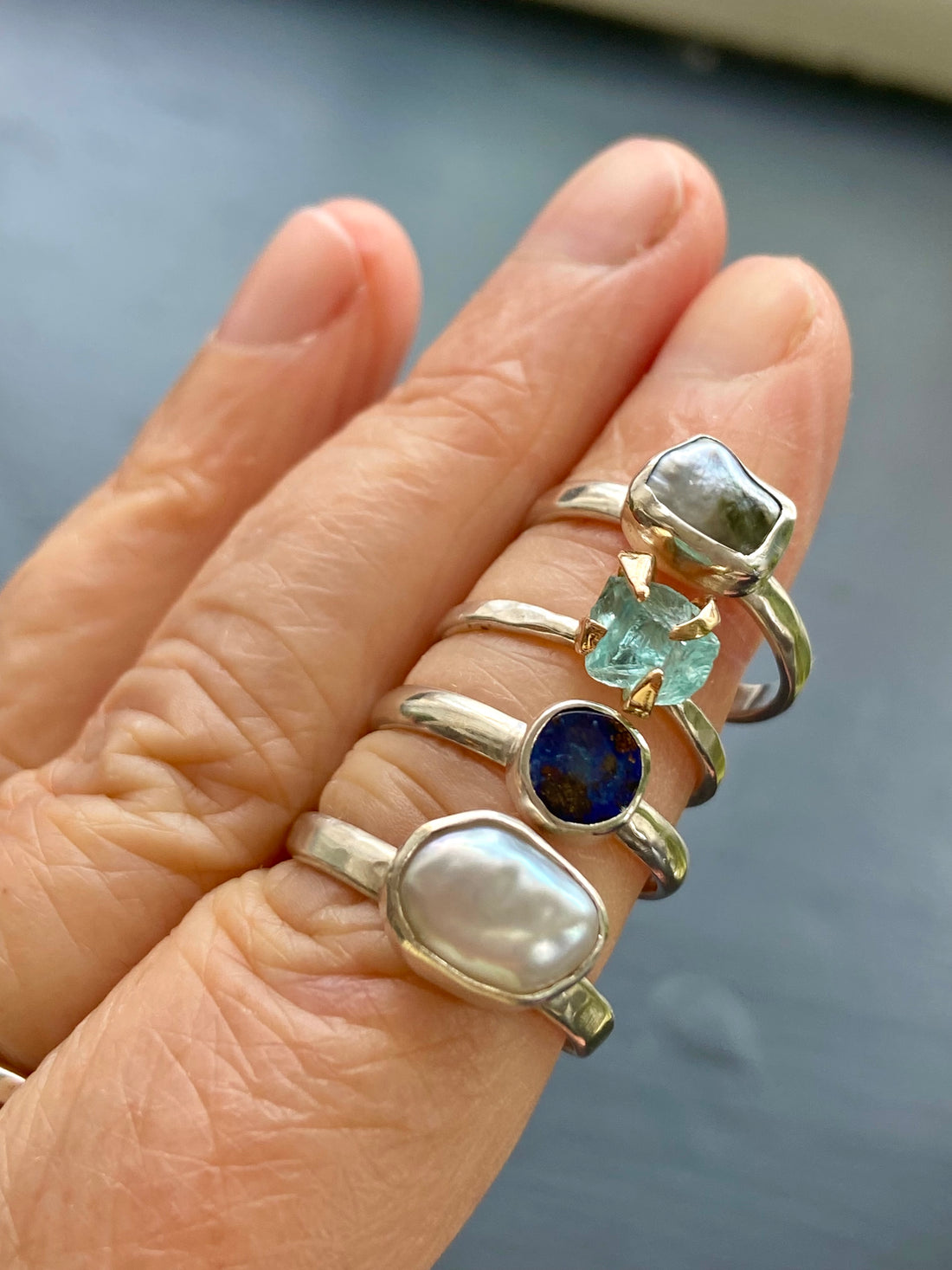 Tahitian Keshi Pearl Ring, June Birthstone Ring