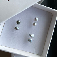 Tahitian Keshi Pearl Stud Earrings, June Birthstone Earrings