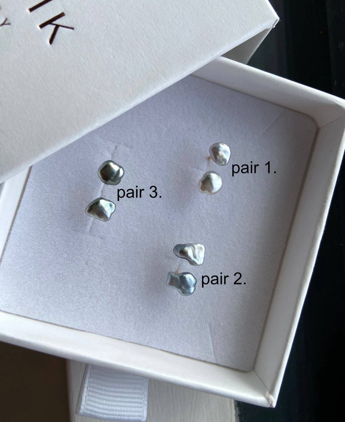 Tahitian Keshi Pearl Stud Earrings, June Birthstone Earrings