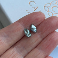 Tahitian Keshi Pearl Stud Earrings, June Birthstone Earrings