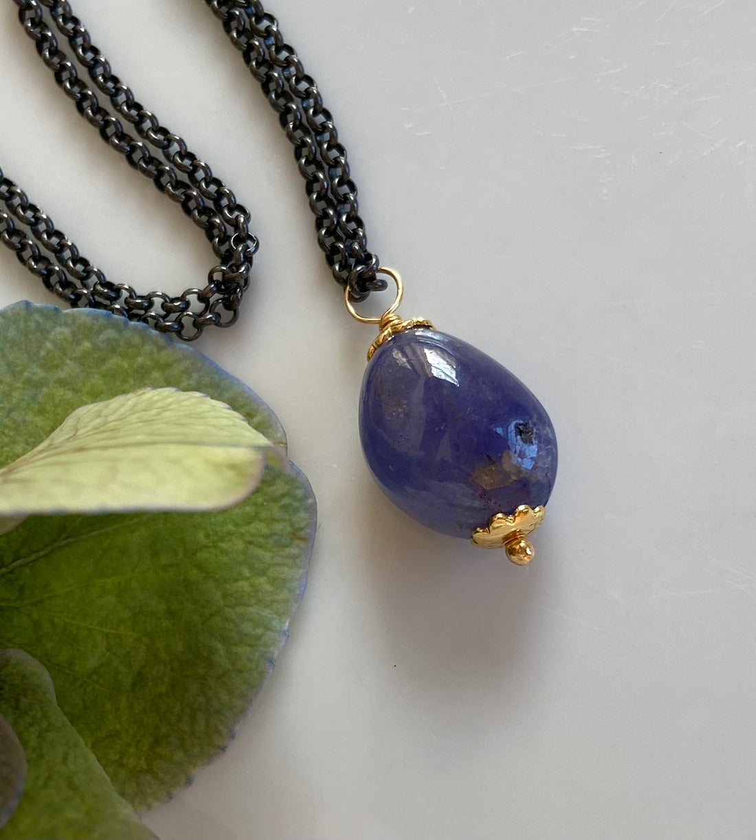 Natural Tanzanite Pendant Necklace, December Birthstone Necklace