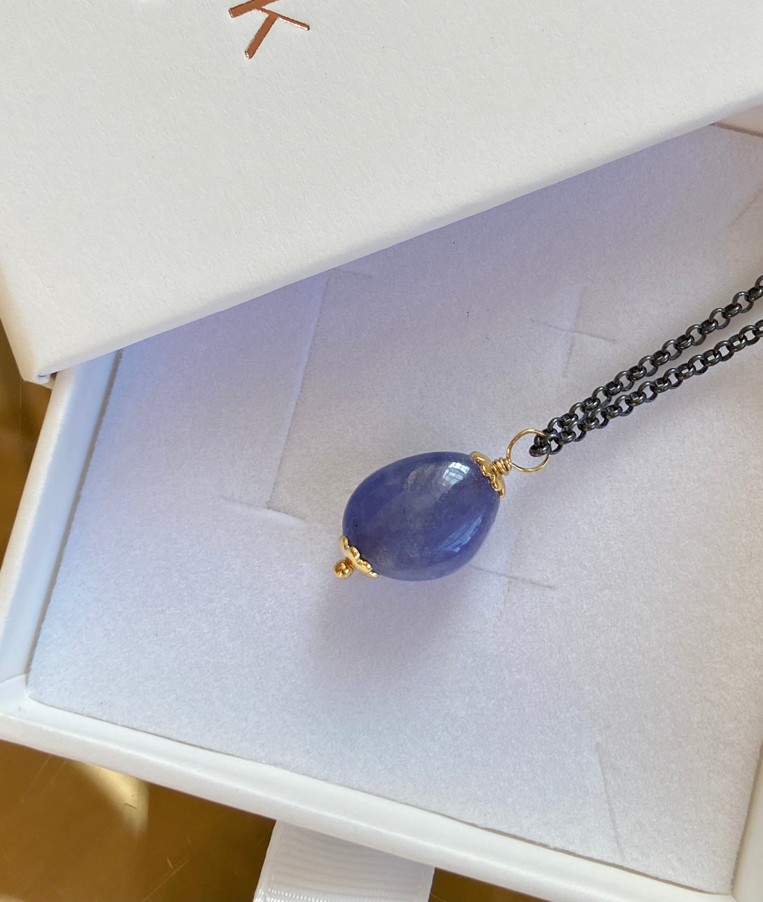 Natural Tanzanite Pendant Necklace, December Birthstone Necklace