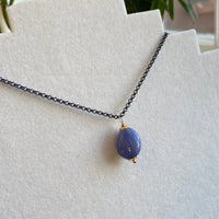 Natural Tanzanite Pendant Necklace, December Birthstone Necklace