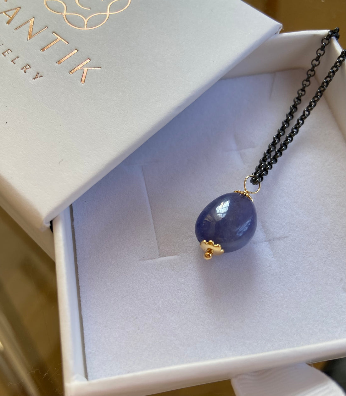 Natural Tanzanite Pendant Necklace, December Birthstone Necklace