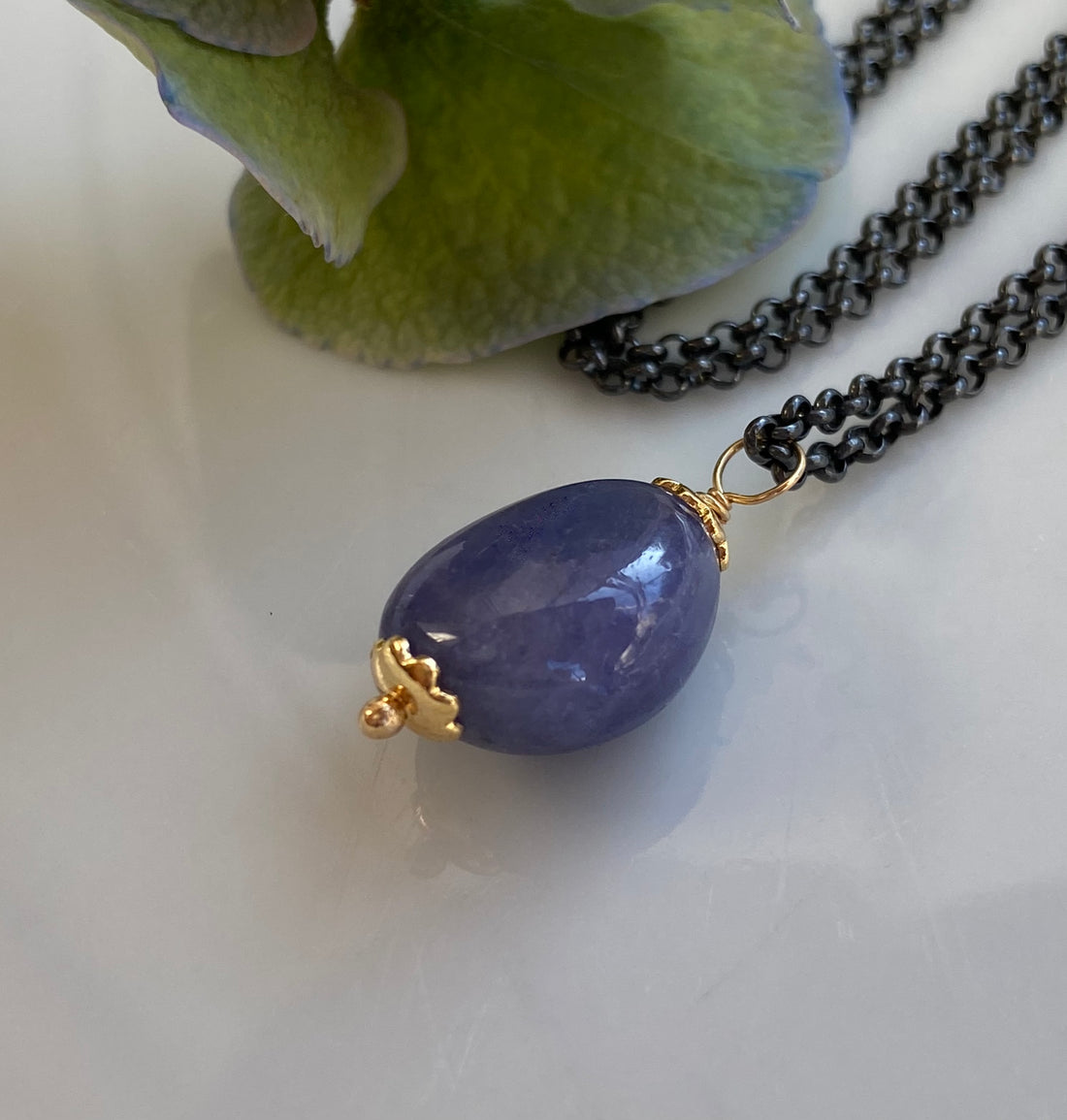 Natural Tanzanite Pendant Necklace, December Birthstone Necklace