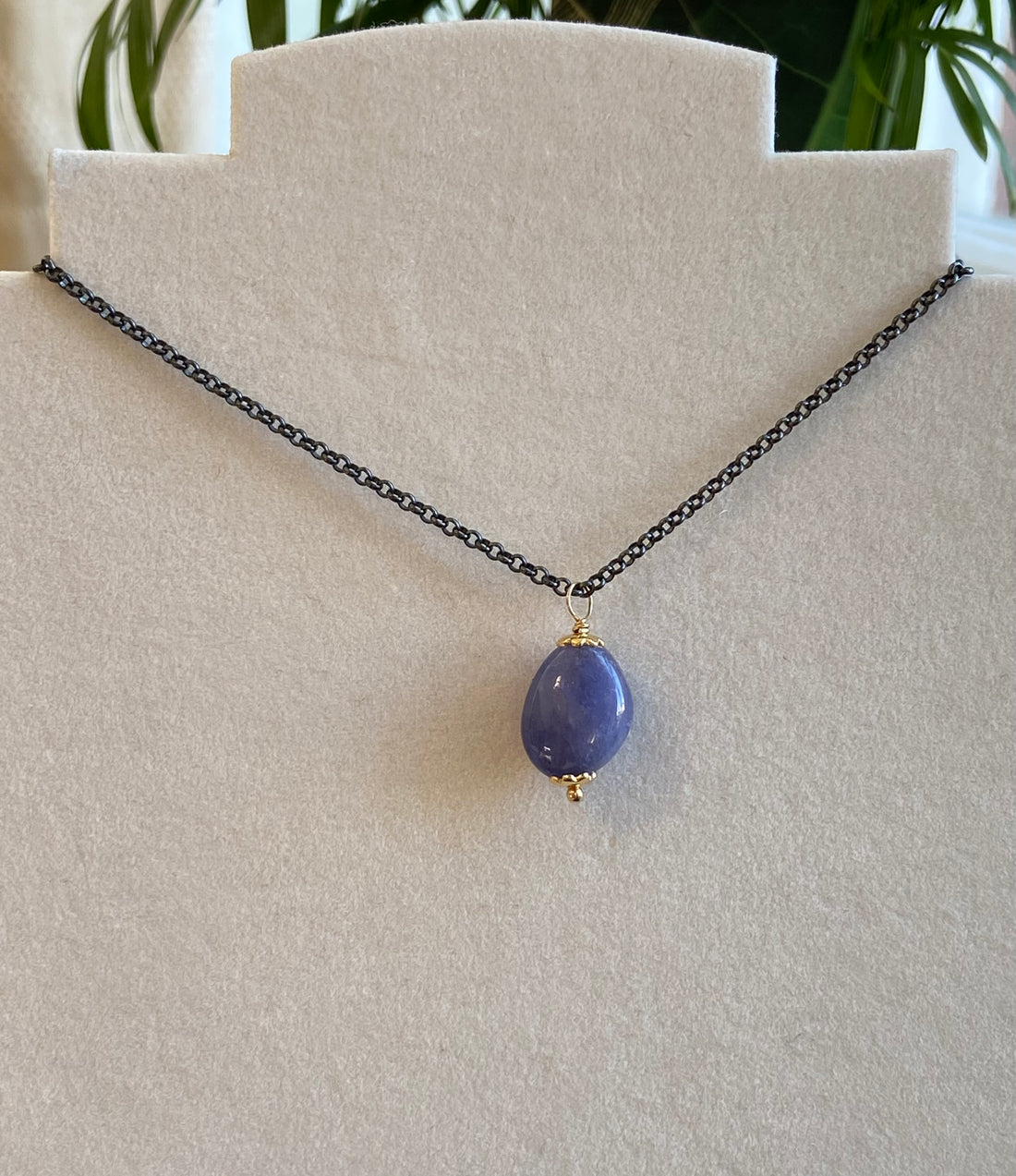 Natural Tanzanite Pendant Necklace, December Birthstone Necklace