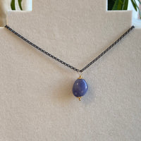 Natural Tanzanite Pendant Necklace, December Birthstone Necklace