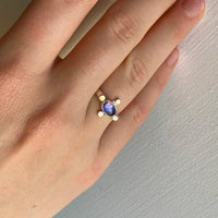 Tanzanite 14k Gold and Silver Ring, Engagement Wedding Ring