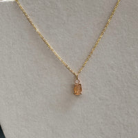 Raw Brazilian Imperial Topaz Pendant Necklace, November Birthstone Necklace