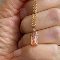 Raw Brazilian Imperial Topaz Pendant Necklace, November Birthstone Necklace