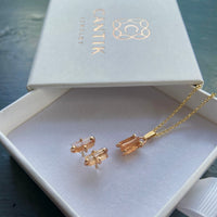 Raw Brazilian Imperial Topaz Pendant Necklace, November Birthstone Necklace