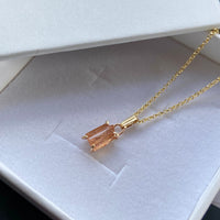 Raw Brazilian Imperial Topaz Pendant Necklace, November Birthstone Necklace