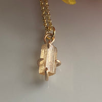 Raw Brazilian Imperial Topaz Pendant Necklace, November Birthstone
