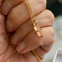 Raw Brazilian Imperial Topaz Pendant Necklace, November Birthstone