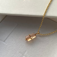 Raw Brazilian Imperial Topaz Pendant Necklace, November Birthstone