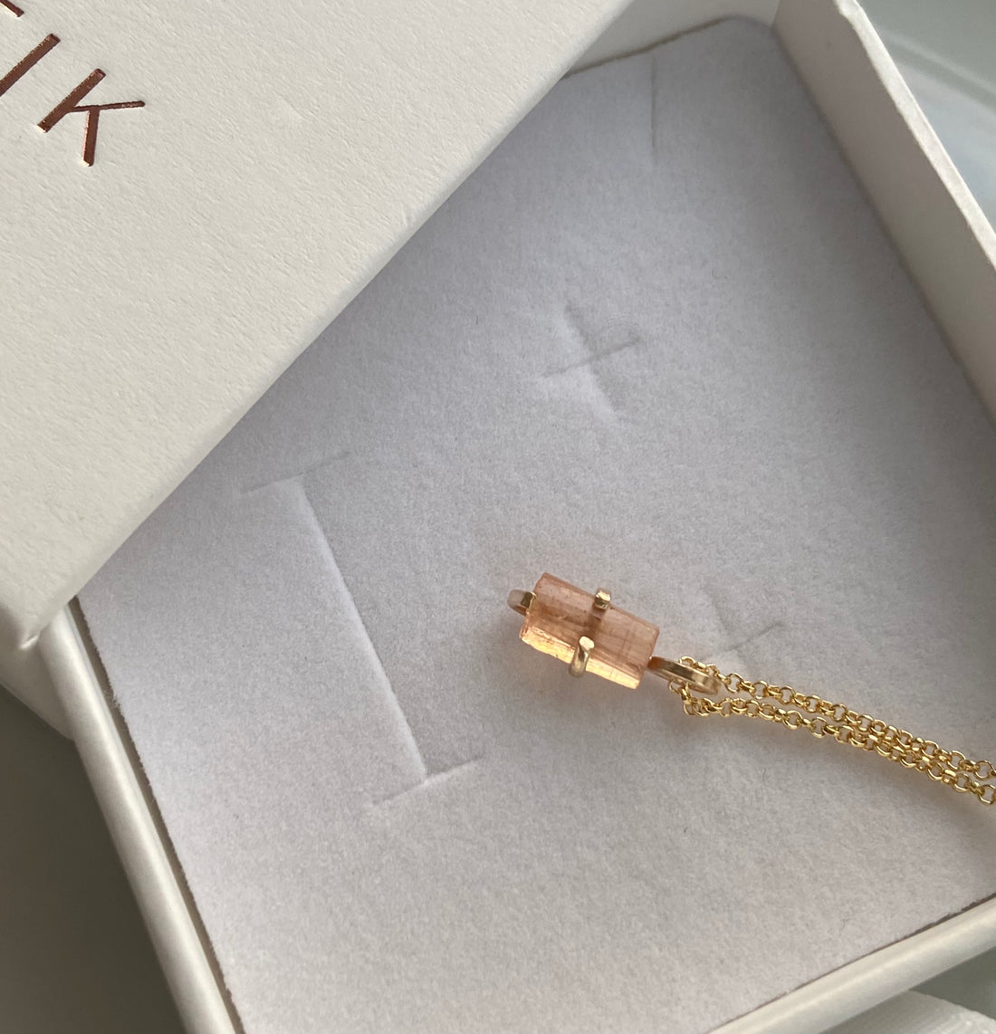 Raw Brazilian Imperial Topaz Pendant Necklace, November Birthstone