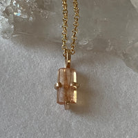 Raw Brazilian Imperial Topaz Pendant Necklace, November Birthstone