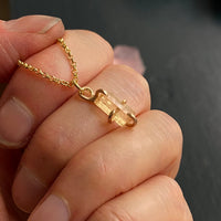 Raw Brazilian Imperial Topaz Pendant Necklace, November Birthstone