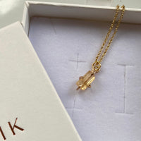 Raw Brazilian Imperial Topaz Pendant Necklace, November Birthstone