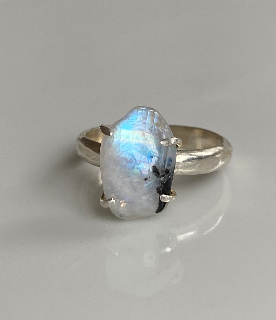 Moonstone Tourmaline Ring, October June Birthstone
