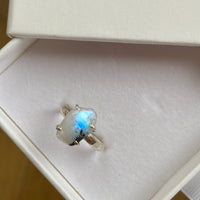 Moonstone Tourmaline Ring, October June Birthstone