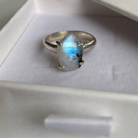 Moonstone Tourmaline Ring, October June Birthstone