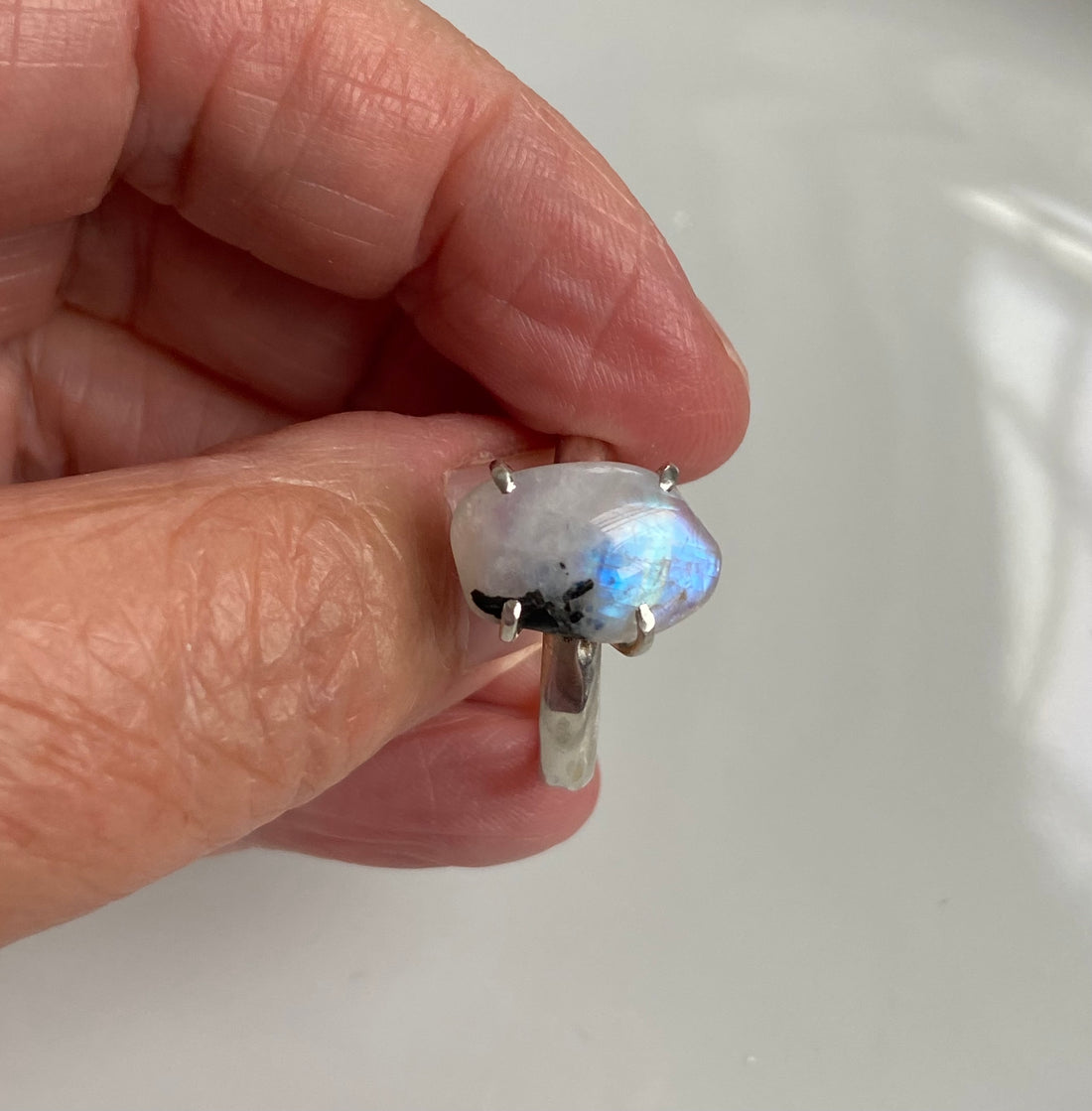 Moonstone Tourmaline Ring, October June Birthstone