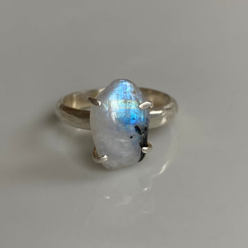 Moonstone Tourmaline Ring, October June Birthstone