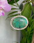 Large Turquoise Pendant Necklace, December Birthstone Necklace