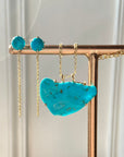 Arizona Turquoise Long Chain Earrings, December Birthstone Earrings