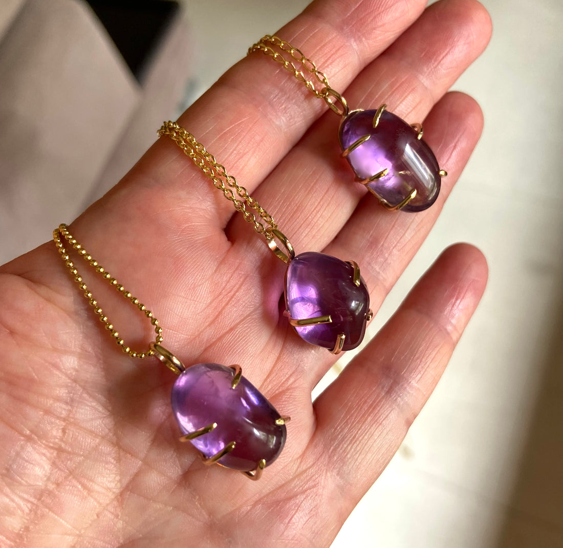 Birthstone Necklace | FEBRUARY Amethyst – Meira T Boutique