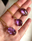 Brazilian Amethyst Pendant Necklace, February Birthstone Necklace