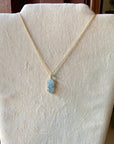 Brazilian Santa Maria Aquamarine Necklace Pendant, March Birthstone Necklace