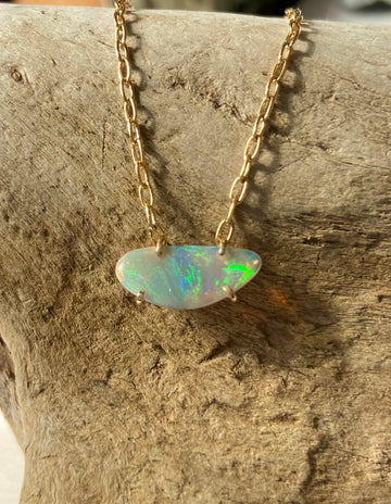Australian White Opal Necklace