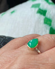 Australian Chrysoprase Ring, Wedding or Engagement Ring