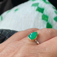 Australian Chrysoprase Ring, Wedding or Engagement Ring