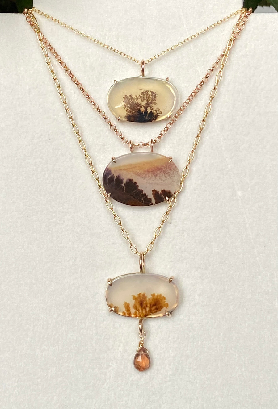 Dendritic Agate Pendant Necklace