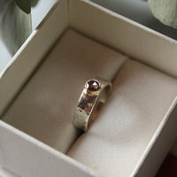 Brown Salt and Pepper Diamond and Mixed Metals Ring, Wedding Ring, Engagement Ring