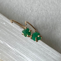 Emerald Huggie Stud Earrings, May Birthstone Earrings