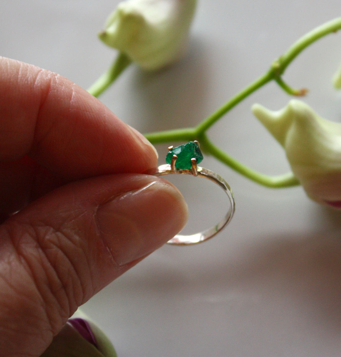 Emerald Ring, May Birthstone Ring, Wedding Engagement Ring