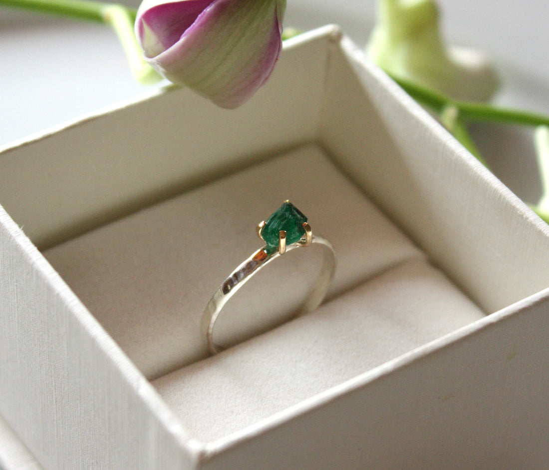 Emerald Ring, May Birthstone Ring, Wedding Engagement Ring