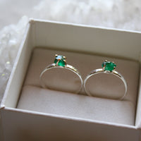 Raw Emerald Ring, May Birthstone Ring, Wedding Engagement Ring