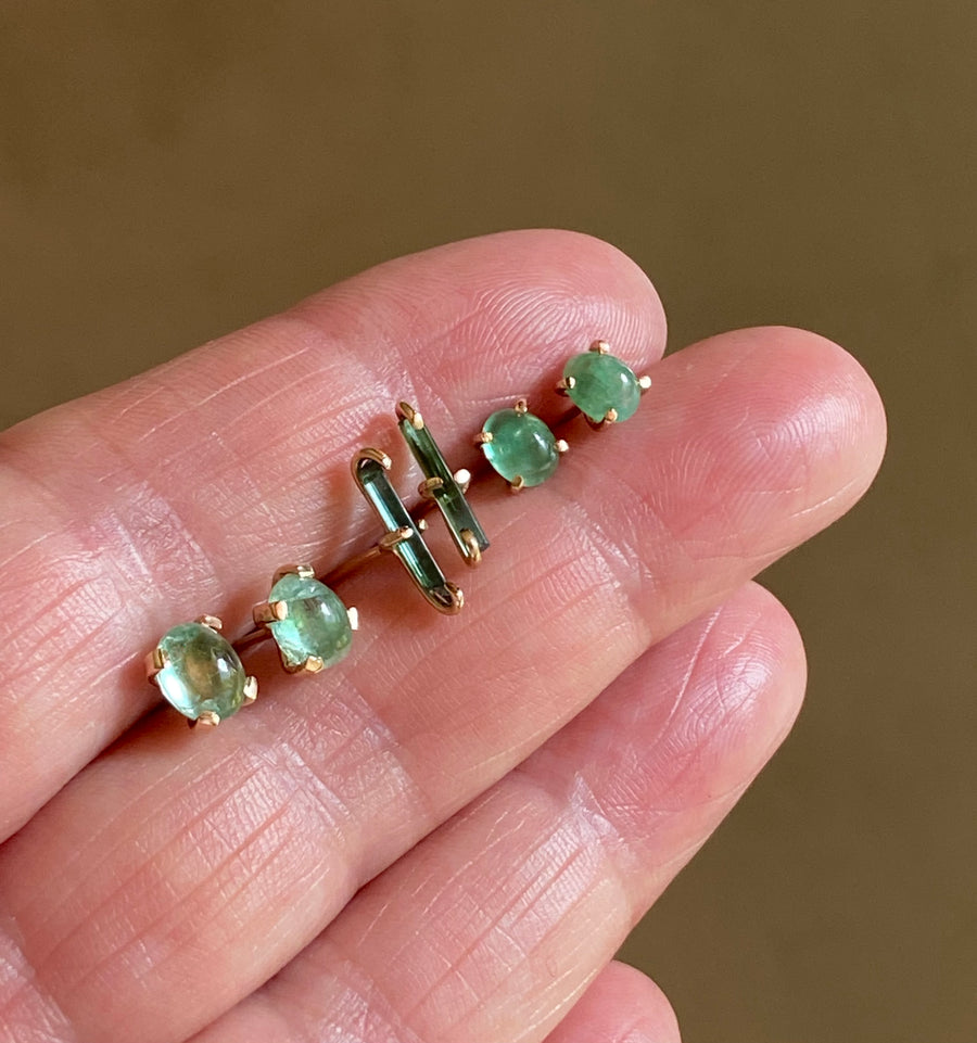 Emerald Stud Earrings, May Birthstone Earrings, Bridesmaid Earrings